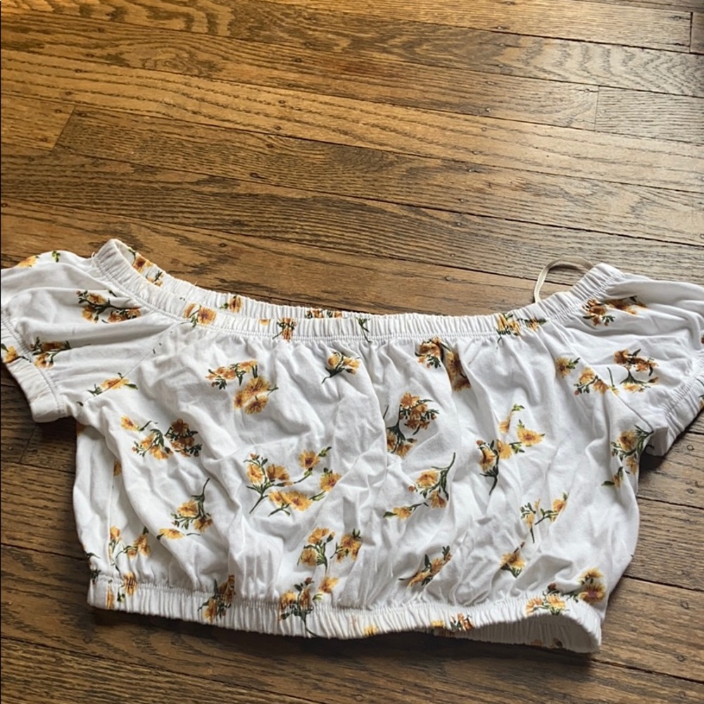 forever 21 off the shoulder top with flowers